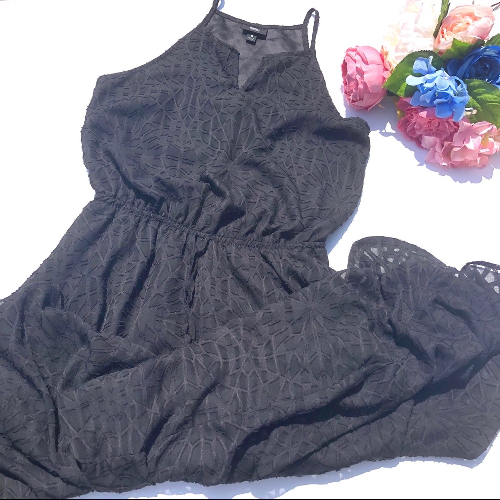 Target Black Midi Dress Size S Textured Mossimo